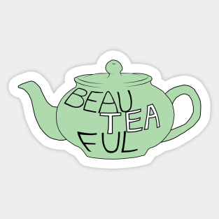 Green teapot Sticker